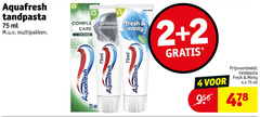  2 4 aquafresh tandpasta ml multipakken care original tandsteen fresh 75ml controle minty 