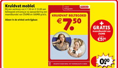  kruidvat mobiel beltegoed opwaardering maandbundel 500mb beltegoeden 7 50 t.w.v. merk quality 