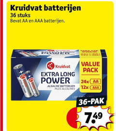  kruidvat huismerk batterijen 1 36 stuks aa aaa power pack alkaline piles alcalines 12x pak 