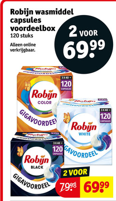 2 120 6999 7998 robijn wasmiddel capsules voordeelbox stuks alleen online verkrijgbaar . voor 69 99 robin color gigavoordeel robyn gigavoordee 3x40   black robo white gavoordeel