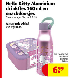  drinkfles 3 hello kitty aluminium ml pak 