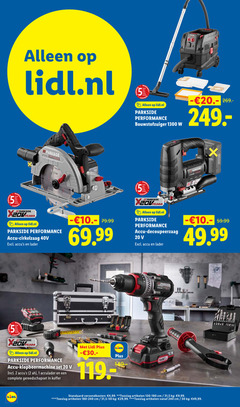  1 2 5 20 50 240 lidl.nl iii parkside jaar jahre accu cirkelzaag lader decoupeerzaag klopboormachine acculader gereedschapset koffer l dl verzendkosten 4 99 toeslag artikelen cm 31 9 