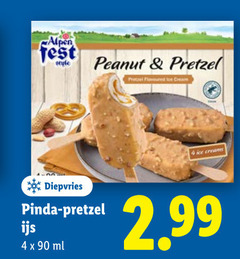  ijslollies 4 90 alpen style peanut pretzel flavoured ice cream diepvries pinda ijs ml creams 