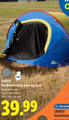  tent 2 crivit verduisterende pop up waterafstotend personen cm 