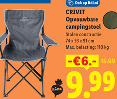  campingstoel crivit lidl.nl opvouwbare stalen constructie cm belasting 