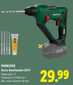  accuboormachine 10 20 parkside accu boorhamer slagkracht toerental boor diameter mm 