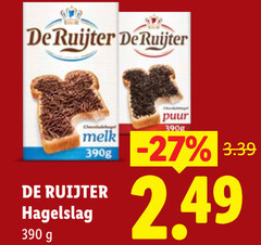  de ruijter hagelslag deruijter chocolade melk 390g puur 