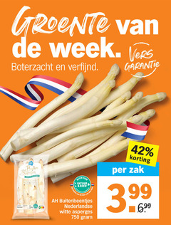  asperges 42 750 week vers boterzacht verfijnd buiten beentjes binnen nederlandse witte nederland beter natuur boer land zak 