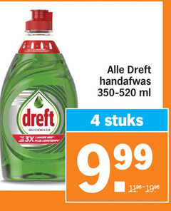  dreft afwasmiddel 4 quickwash 3x langer longtemps handafwas ml stuks 