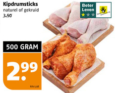  drumsticks 500 beter leven kipdrumsticks naturel gekruid kilo dieren bescherming 