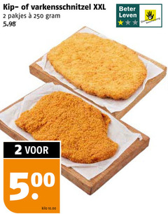  varkensschnitzel kipschnitzels 2 250 500 kip xxl beter leven bescherming dieren kilo 