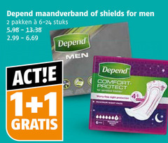  incontinentieverband 1 2 depend maandverband shields for men pakken stuks comfort protect 