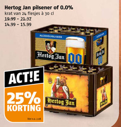  hertog jan krat bier 24 25 30 pilsener 0.0 alcoholvrij liter v.a. 
