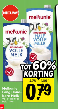  melkunie melk 1 60 houdbare volle lang halfvol pak liter 