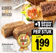  brood 1989 robber bakkerij 1 spaar zegel robberbrood gesneden fijn volkoren zonnepit bruin donker favoriet exclusie stuk 