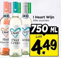  witte wijn rose rode 750 rosee fruitig fris pinot grigio heart soorten ml 