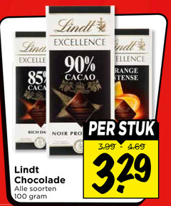  lindt chocolade 90 100 excellence cacao range senses da noir pro soorten stuk 3.99 