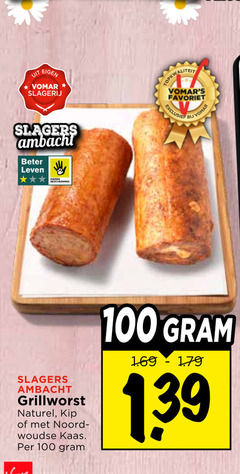  grillworst 100 slagerij favoriet slagers ambacht beter leven naturel kip noord noordwoudse kaas 
