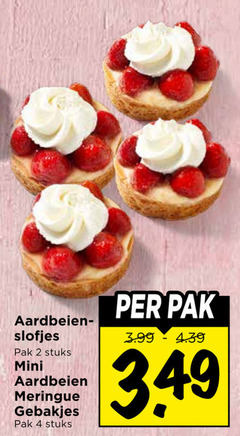  aardbeienslof 2 4 aardbeien slofjes pak stuks mini meringue gebakjes 3.99 