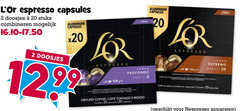  douwe egberts l or koffiecups 2 20 120 espresso capsules doosjes stuks combineren aluminium ge lungo profondo ground coffee mcafee estremo cafe em nespresso apparaten 