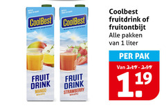  coolbest vruchtensap 1 twist dairy fruit drink mango with apple strawberry fruitdrink fruitontbijt pakken liter pak 