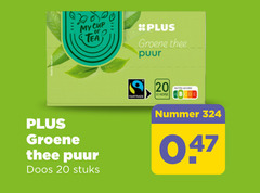  plus huismerk thee 20 my cup tea groene puur doos stuks nummer 