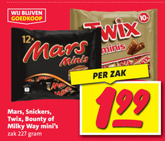  twix snickers milky way mars bounty mini chocoladerepen 12x zak minis mix 