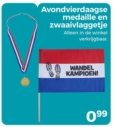  minivlaggetjes avondvierdaagse medaille zwaaivlaggetje wandel kampioen 