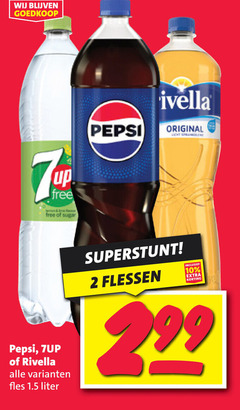  pepsi rivella 7-up cola frisdrank 2 10 99 up free sugar original light fles liter flessen 