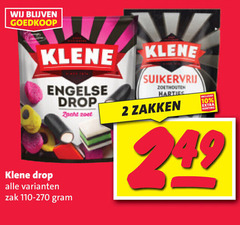  klene drop 2 10 engelse zacht zoet zak suikervrij zakken 