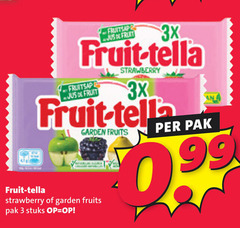  fruit-tella snoep 3 99 fruitsap jus 3x fruit strawberry garden fruits pak stuks 