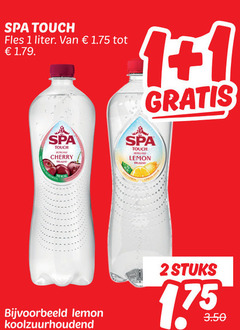  spa en fruit fruitdrank 1 2 touch fles liter cherry lemon koolzuurhoudend stuks 