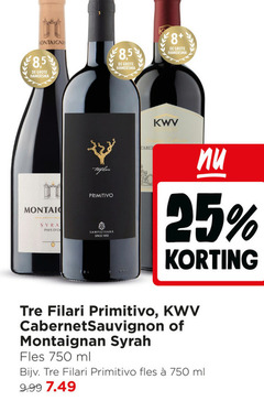  rode wijn 25 750 8 5 hamersma pays primitivo since cabernet sauvignon montaignan syrah fles ml 