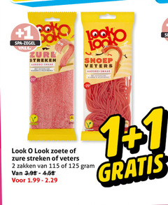  look-o-look snoep 1 2 20 100 poko spa zegel walk dok zure aardbei veters natuurlijke kleuren zoete zakken 