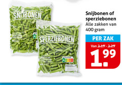  snijbonen sperziebonen 400 oren min nutri score zakken zak 