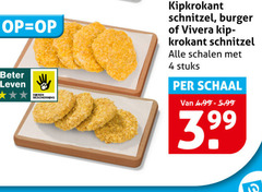  kipschnitzels 3 4 beter leven dieren bescherming kipkrokant schnitzel burger vivera kip krokant schalen stuks schaal 