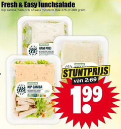  salade fresh easy lunchsalade kip samba ham prei kaas mosterd bak 