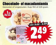  150 225 chocolade macadamiamix gezouten ongezouten kuip macadamia mix 
