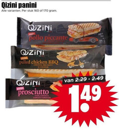  160 qizini panini stuk pollo piccante pulled chicken bbq sauce cheddar balen tempo prosciutto ham cheese tomato tapenade 