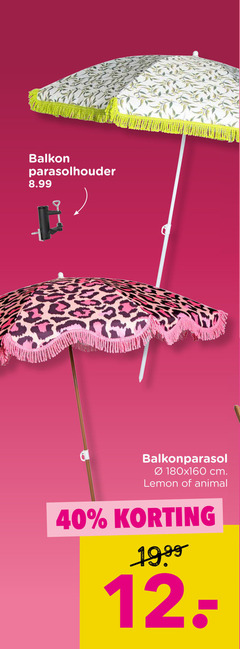  parasol 40 balkon parasolhouder balkonparasol cm lemon 
