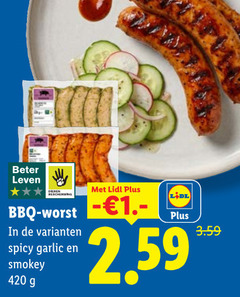  barbecueworstjes beter leven bbq worst spicy garlic smokey 