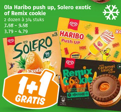  ijslollies 1 2 3 ola haribo push up solero exotic cookie dozen 4 stuks with x4 caramel sauce core 