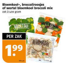 400 bloemkool broccoliroosjes wortel broccoli mix zak kilo 