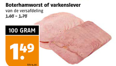  boterhamworst 100 varkenslever versafdeling kilo 