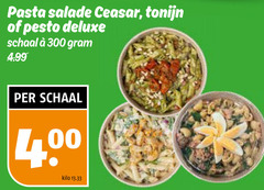  300 pasta salade ceasar tonijn pesto schaal kilo 