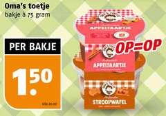 klik op dit plaatje voor een vergroting en voor vergelijkbare aanbiedingen gerelateerd aan
toetje 150 bakje appeltaartje hole kilo stroopwafel toetje 150 bakje appeltaartje hole kilo stroopwafel