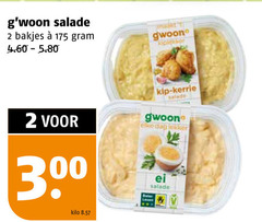  gwoon salade 2 300 bakjes kiplekker kilo kip kerrie dag 