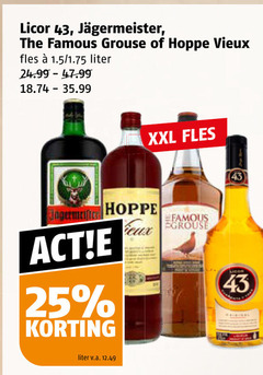  25 licor famous grouse hoppe vieux fles liter xxl v.a. 