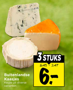  buitenlandse kaas 3 kaasjes stuks 
