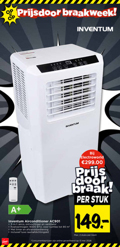  airconditioner 1 2 3 10 13 80 inventum airco ventilator koelvermogen ruimtes timer afstandsbediening luxe electroworld stuk stuks online geverifieerd 